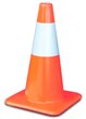 18 inch Orange Traffic Safety Cones, 6 inch Reflective Collar