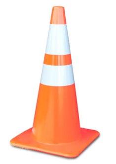 36 inch Orange Traffic Cone with Reflective Collars