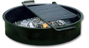 Commercial Park Campfire Ring with Grate, 30 diam x 11.25 H, Spade