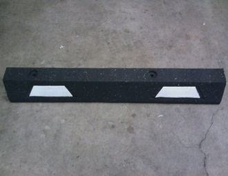 3 ft Rubber Garage Parking Stop with White Stripes