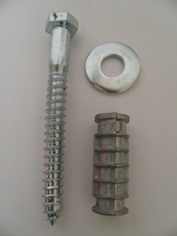 4.5 inch Lag Screw, Washer and Shield for Speed Bump or Hump