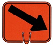 Right Diagonal Pointing Arrow Cone Sign - Click for more details.
