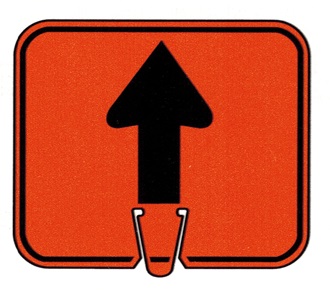 Ahead Arrow Cone Sign
