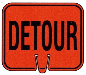 Detour Cone Sign