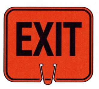 Exit Parking Cone Sign