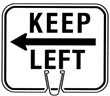 Keep Left Temporary Portable Cone Sign - Click for more details.