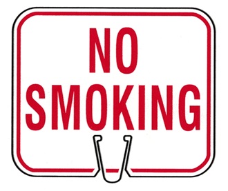 No Smoking Temporary Cone Sign