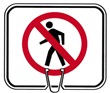 No Pedestrians Symbol Cone Sign - Click for more details.