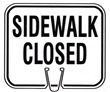 Sidewalk Closed Cone Sign - Click for more details.