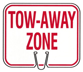 Tow Away Zone Portable Cone Sign