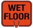 Wet Floor Restroom Portable Cone Sign - Click for more details.