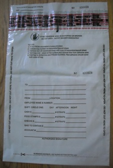 10 x 13 E031 Tamper Evident White Plastic Strap Bank Deposit Bags