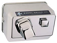H76-C Excel Commercial Hair Dryer, Chrome, Surface Mount, Push Button