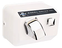 H76-W Excel Commercial Hair Dryer, White, Surface Mount, Push Button