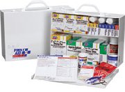 75 Person, 515 Piece Wall Mountable Metal First Aid Station