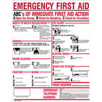 ABCs of Emergency First Aid Plastic Sign