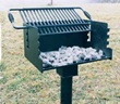 Standard Park or Campground Tilt Back Grill with Mounting Post - Click for more details.