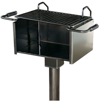 Campground Park Grill, Large Fire Box with Mounting Post