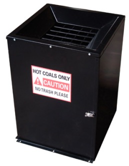 Hot Coal Bin Disposal Receptacle with Hardware Kit