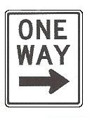 12 x 18 One Way with Right Arrow Reflective Plastic Sign