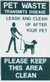Dogipot Sign: Pet Waste/Leash and Clean Up Aluminum Sign 1203
