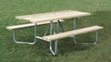 Outdoor Picnic Table, 6 ft, Treated Pine, Universal Access Galv Frame