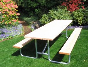 Commercial Outdoor Picnic Table Frame Kit, 6 ft