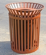 36 gallon Metal Decorative Trash Receptacle for Parks - Click for more details.