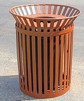 36 gallon Metal Decorative Trash Receptacle for Parks