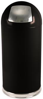 Black Dome Top Indoor Trash Can, 15 gal