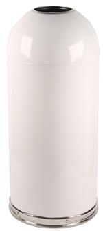 White Open Top Indoor Trash Can, 15 gal