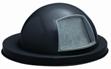 Black Dome Lid for Expanded Metal Outdoor Trash Receptacle