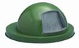 Green Dome Lid for Expanded Metal Outdoor Trash Receptacle