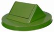 Green Swing Top Drum Lid for Expanded Metal Outdoor Trash Receptacle