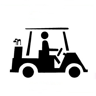 Golf Cart Symbol Stencil, 36 inches W x 28 inches H