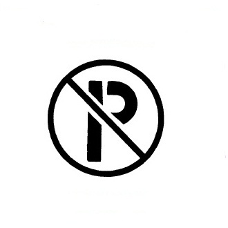 No Parking Symbol Stencil, 26 inch diameter