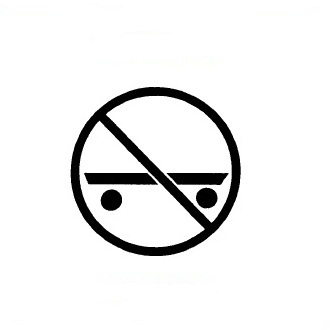 No Skateboards Symbol Stencil, 26 inch diameter