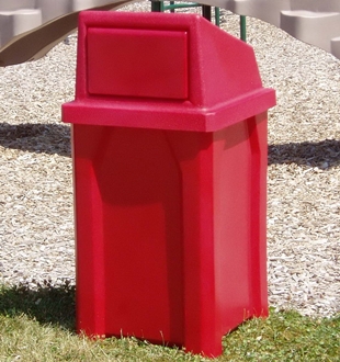 32 gal Square Trash Can, Liner and Dome Top Lid, Choose Color