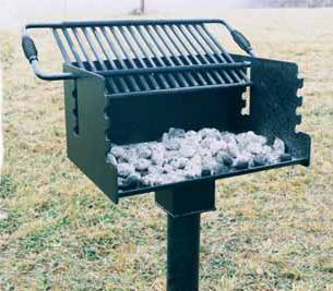 Standard Park or Campground Tilt Back Grill with Mounting Post